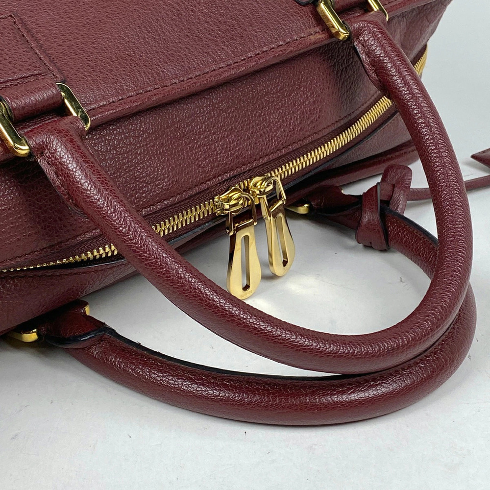 Loewe Anagram Amazona Red Logo Handbag Leather Bordeaux - Picture 6 of 7